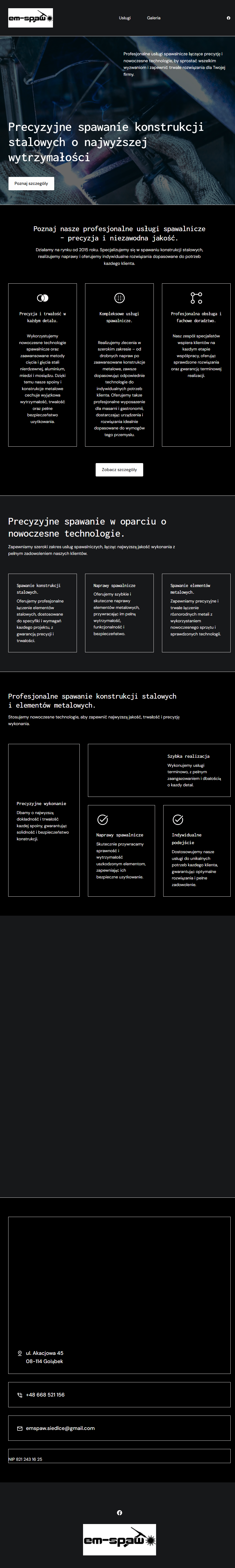 Strona usług spawalniczych